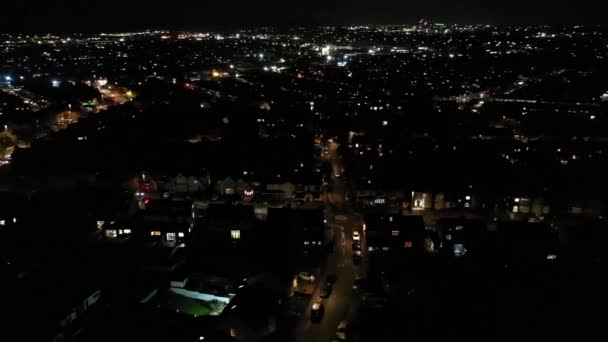 Ночной Воздушный След Города Ноября 2022 Года — стоковое видео
