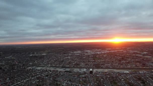 Лутон Англія Великобританія Січня 2023 Захід Сонця Хмар Над Лутон — стокове відео