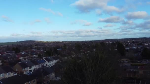 英国卢顿 2023年1月13日 日落与乌云笼罩卢顿市 — 图库视频影像