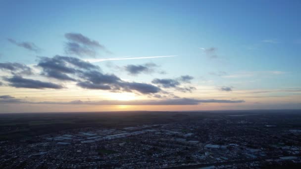 Luton Engeland Januari 2023 Zonsondergang Wolken Boven Luton City — Stockvideo