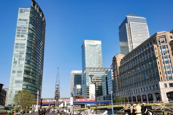 stock image London, England, United Kingdom - June 8, 2023: People at Canary Wharf in Central London 