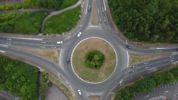 Högvinkelfilm Brittiska Motorvägar Och Trafik Vid Luton City England Filmen — Stockvideo