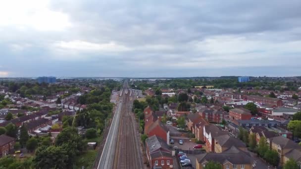 Engeland Luton Juli 2022 Luchtfoto Van Het Britse Stadscentrum Van — Stockvideo