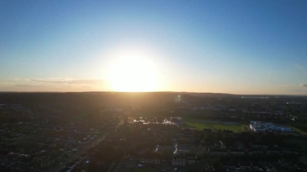 英国卢顿市的时光飞逝镜头 在日落时拍摄的影像 — 图库视频影像