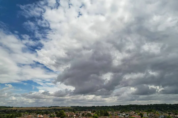 High Angle View Dramatic Clouds Sky Luton City England — Stockfoto