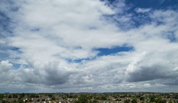 High Angle View Dramatic Clouds Sky Luton City England — Stock Photo, Image