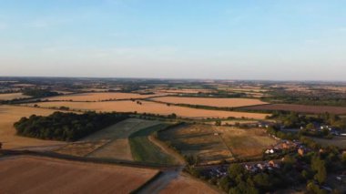 Kırsal bölgedeki yol, hava manzaralı.