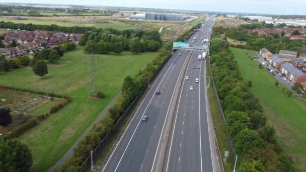 High Angle Footage British Motorways Roads Luton City Engeland Verenigd — Stockvideo