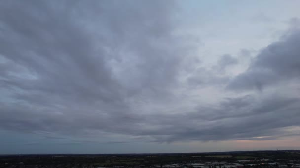 Облака Время Заката Над Городом Лутон Англия Великобритания — стоковое видео