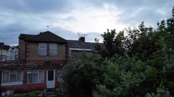 High Angle Footage Clouds Sky Luton City England Sunset Inglês — Vídeo de Stock