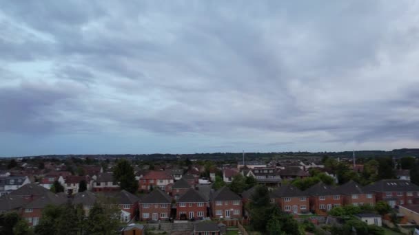 High Angle Footage Clouds Sky Luton City England Sunset Juillet — Video