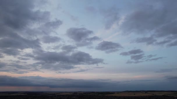 High Angle Footage Clouds Sky Luton City England Sunset Inglés — Vídeo de stock
