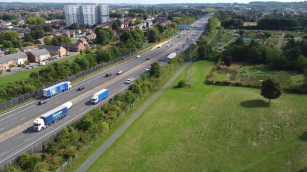 High Angle Footage British Motorways Roads Luton City England Reino — Vídeo de stock