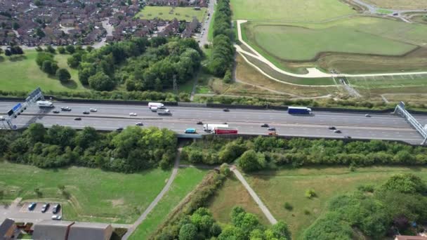 High Angle Footage British Motorways Roads Luton City England United — Stock Video