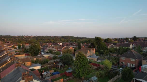 Luton England Září 2022 Pohled Západ Slunce Nad Lutonem Letecké — Stock video