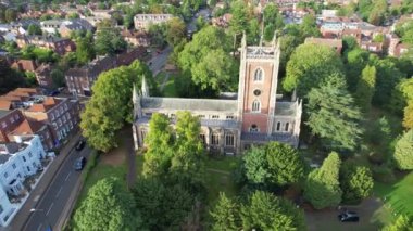 St Albans Town, İngiltere - 8 Eylül 2022: St Albans Town 'un hava manzarası