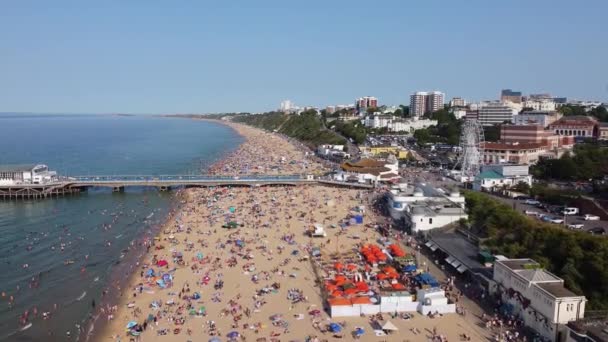 Reino Unido Portugal Bournemouth Agosto 2022 Slow People Bournemouth Beach — Vídeo de Stock