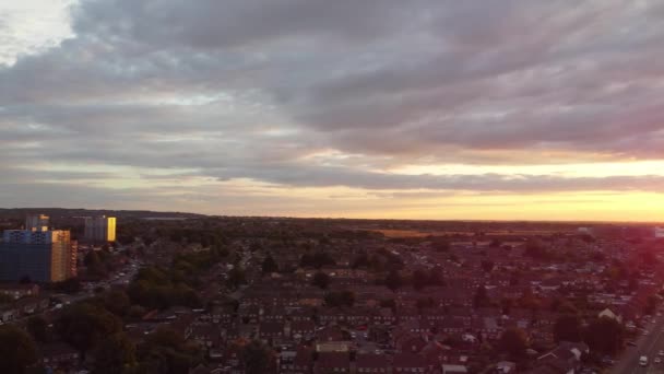 Sonnenuntergang Über Leagrave Station Luton Town England Großbritannien — Stockvideo