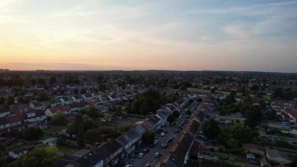 Luton Engeland Engeland September 2022 Zonsondergang Uitzicht Luton Luchtfoto — Stockvideo