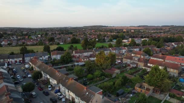 Luton England Září 2022 Pohled Západ Slunce Nad Lutonem Letecké — Stock video