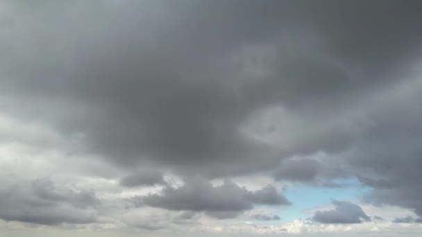 Lapso Tiempo Imágenes Alto Ángulo Lluvia Rápida Nubes Tormenta Sobre — Vídeos de Stock