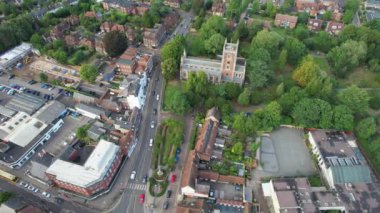 St Albans Town, İngiltere - 8 Eylül 2022: St Albans Town 'un hava manzarası