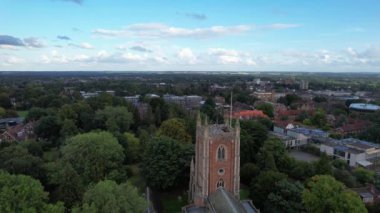 St Albans Town, İngiltere - 8 Eylül 2022: St Albans Town 'un hava manzarası