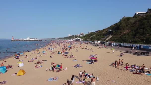 England Bournemouth Agosto 2022 Slow People Bournemouth Beach — Video Stock