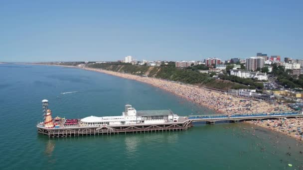 Egyesült Királyság Anglia Bournemouth 2022 Augusztus Lassú Ember Bournemouth Beach — Stock videók