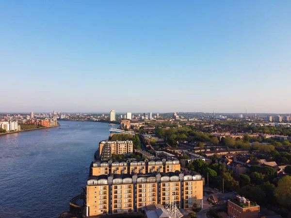 Blick Von Der Themse Auf Die Canary Wharf Gebäude Zentrum — Stockfoto