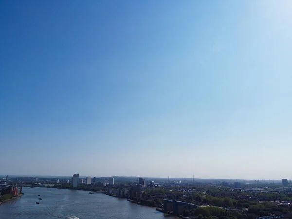 High Angle View Canary Wharf Byggnader Från River Thames Centrala — Stockfoto