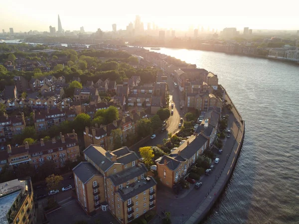 Ngiltere Nin Orta Londra Şehrinde Thames Nehri Nden Kanarya Rıhtımı — Stok fotoğraf