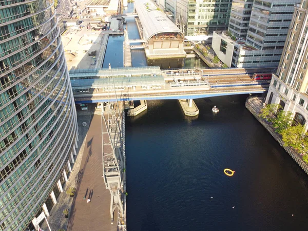 Blick Von Der Themse Auf Die Canary Wharf Gebäude Zentrum — Stockfoto