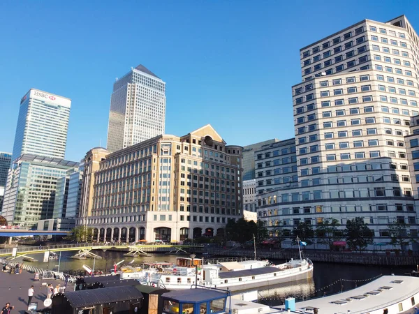 High Angle View Canary Wharf Buildings Central London City England — Stockfoto