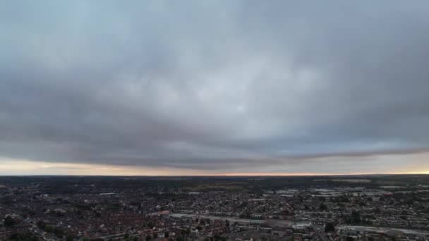 Uitzicht Wolken Boven Stad Video — Stockvideo