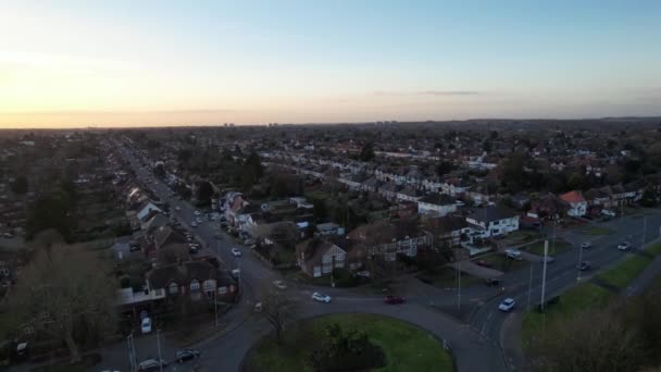Лутон Англія Великобританія Січня 2023 Вид Захід Сонця Над Лутоном — стокове відео