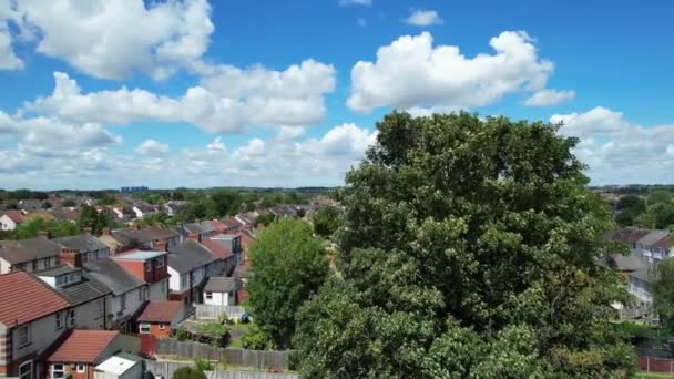 Filmación Aérea Del Distrito Residencial Luton Inglaterra — Vídeos de Stock