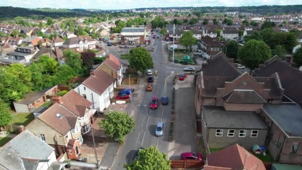 Inggris Aerial Footage Residential District Luton England — Stok Video