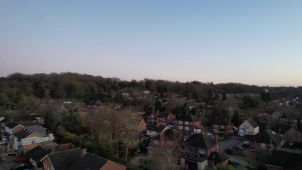 英国卢顿 2023年1月30日 日落时分 英国卢顿市上空的高视角落日 — 图库视频影像