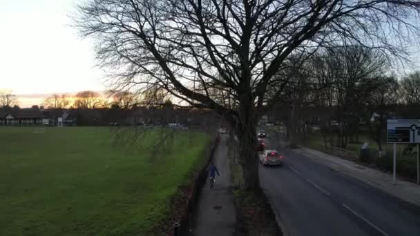 Luton Inghilterra Regno Unito Gennaio 2023 High Angle Footage Sunset — Video Stock