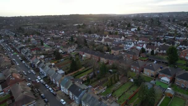 Luton Inglaterra Reino Unido Janeiro 2023 High Angle Footage Sunset — Vídeo de Stock