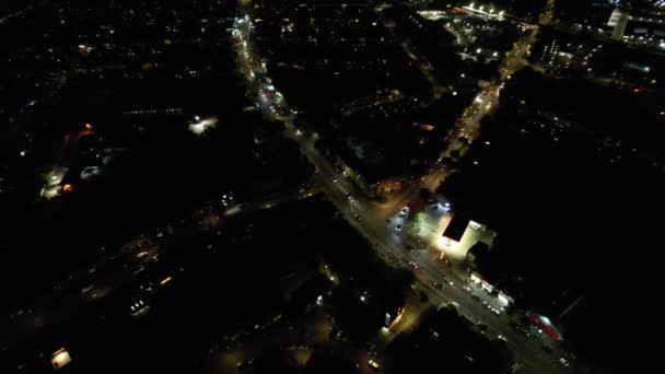 British City Aerial Tour Νύχτα — Αρχείο Βίντεο