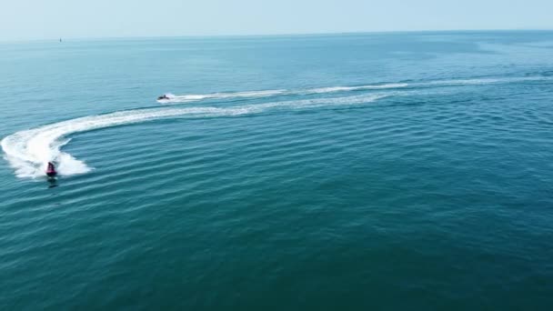 Fast Boats Ocean Footage — стоковое видео