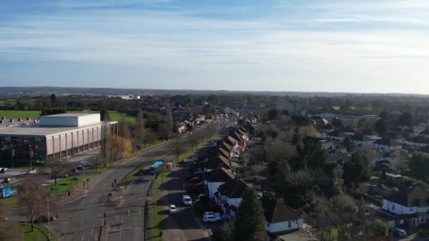 High Angle Footage Housing Residential District Street Road Eastern Luton — Stock videók