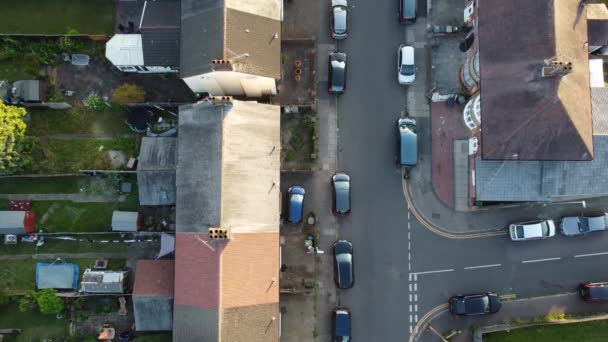 Nagranie Lotnicze Dzielnicy Mieszkaniowej Luton Anglii Nagranie Kamery Drona Maja — Wideo stockowe