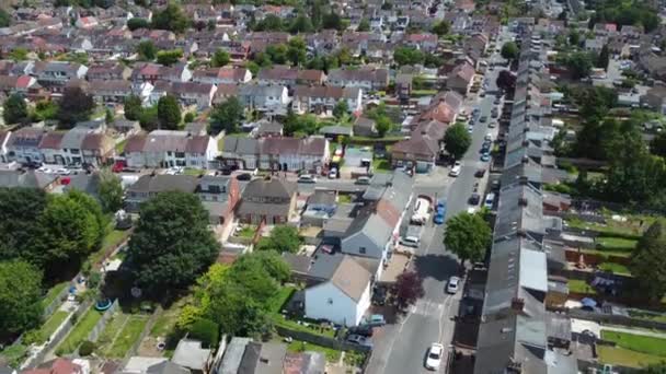 Luchtbeelden Van Het Woondistrict Van Luton City Engeland Opgenomen Met — Stockvideo