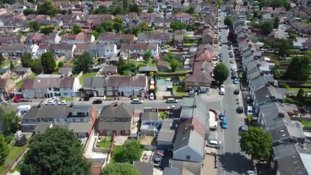 英国卢顿市住宅区的空中录像 2023年7月23日用无人驾驶相机拍摄 — 图库视频影像