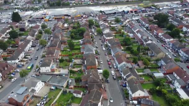 Imágenes Aéreas Del Distrito Viviendas Ciudad Luton Inglaterra Capturado Con — Vídeo de stock