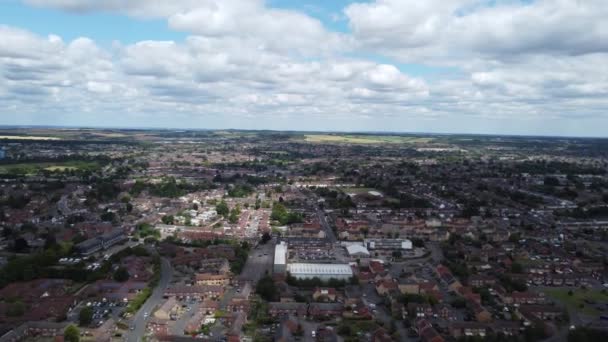 Flygbilder Från Luton City Med Vägar England Fångad Med Drönarkamera — Stockvideo