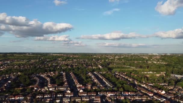 Riprese Aeree Del Quartiere Residenziale Luton England Catturato Con Drone — Video Stock